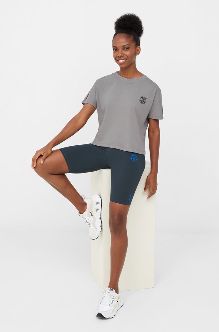 Crop top gris Barça - Mujer