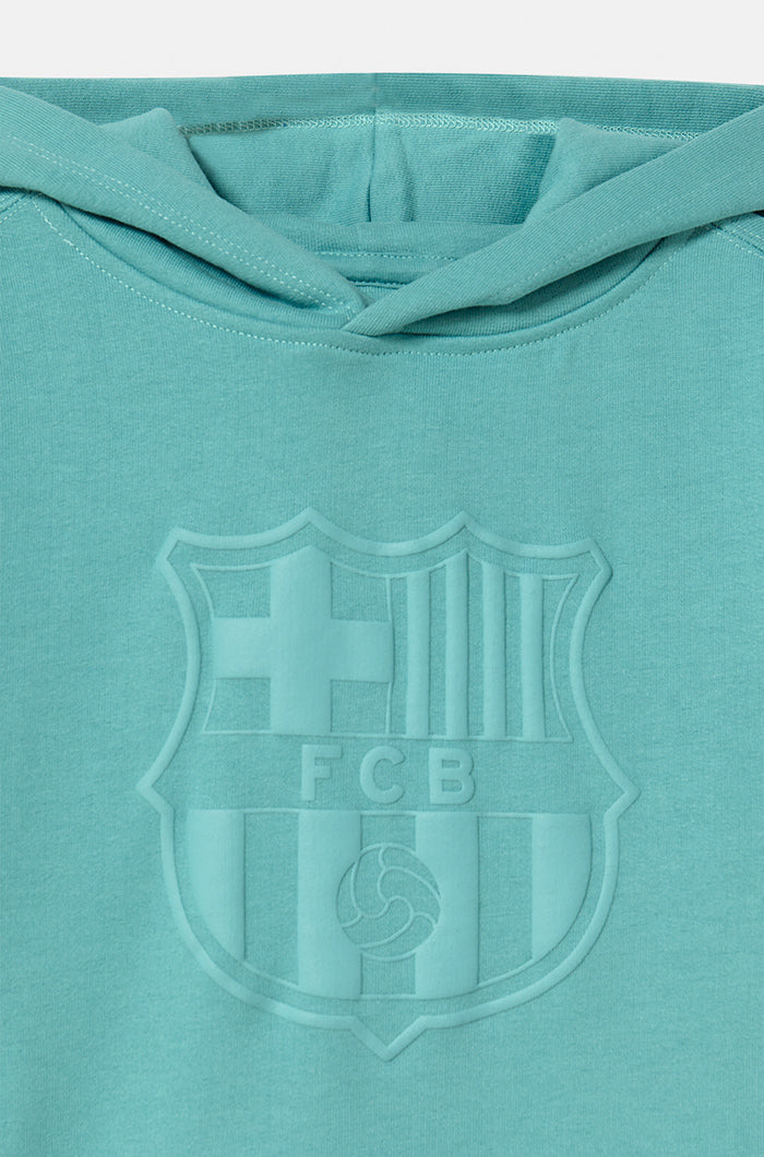 Barça sky blue crest hoodie - Junior