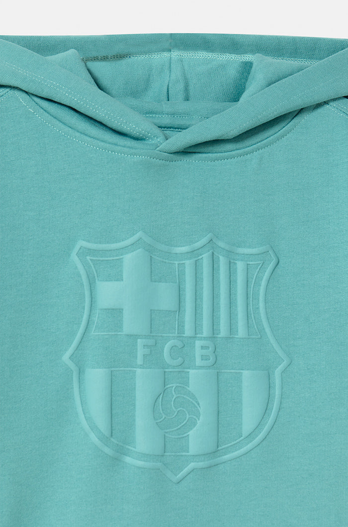 Sudadera escudo azul cielo Barça - Junior