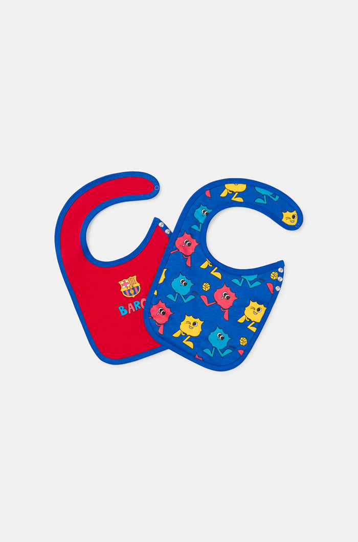 Set of two motifs Barça cotton bibs – Baby
