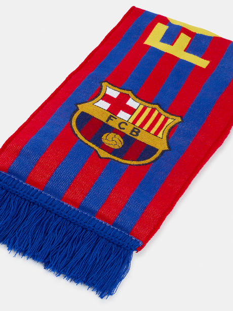 Blaugrana scarf with FC BARCELONA in yellow