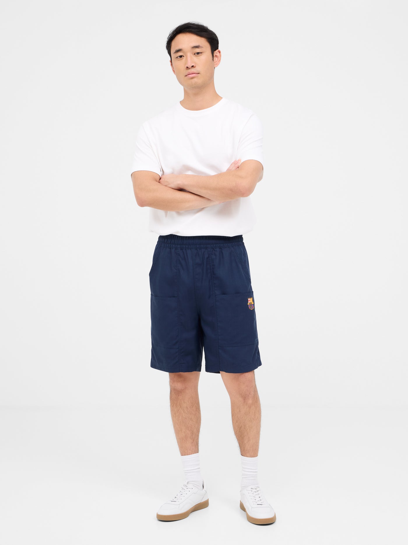 Pantón corto azul marino Barça