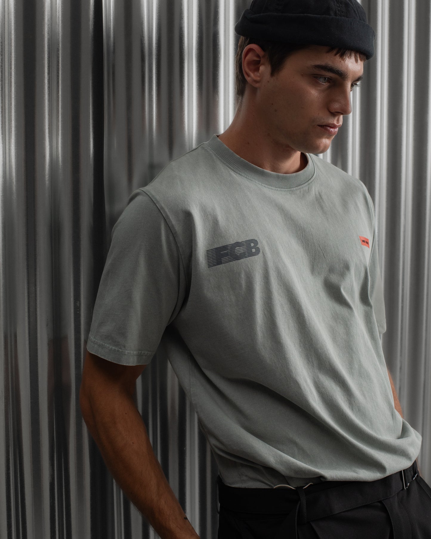 gray FC Barcelona t-shirt featuring the club crest, the text "Good Game Lover’s Crew," a dotted square graphic, and "fc BARCELONA 1899" printed at the bottom.