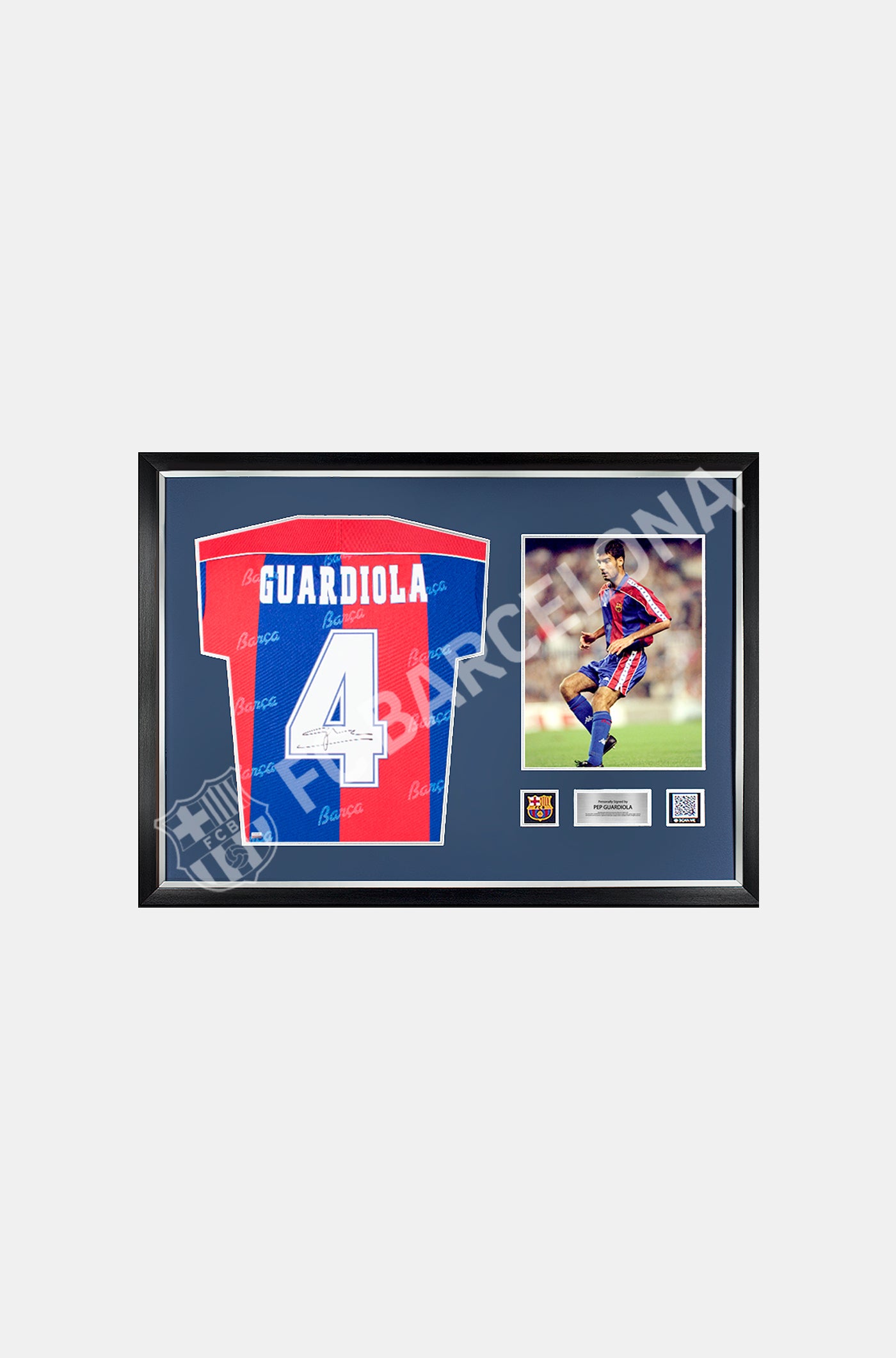 GUARDIOLA | Pep Guardiola Official FC Barcelona Back Signed and Framed 1994 Home Shirt