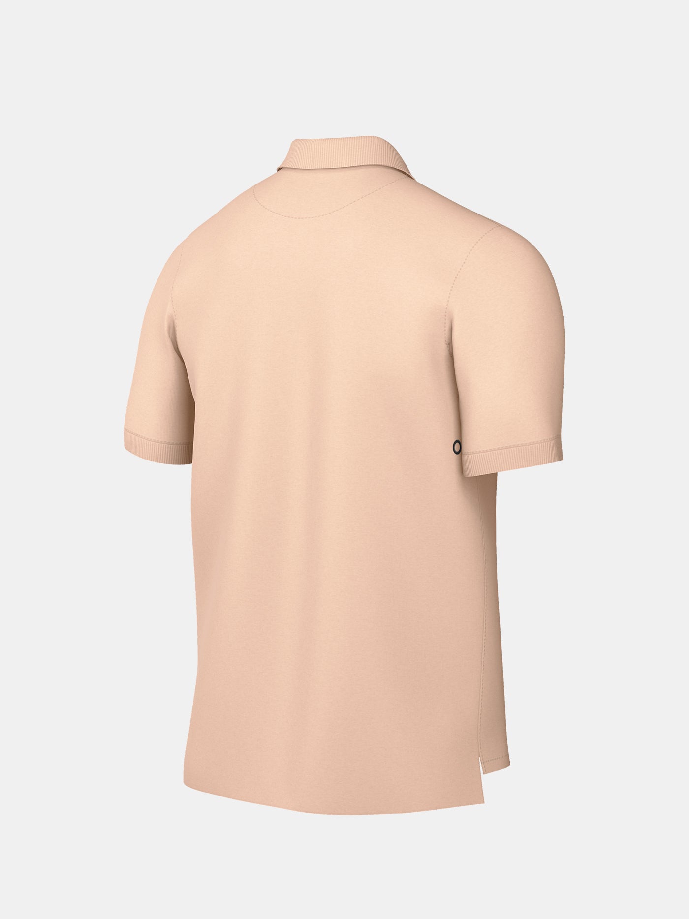 FC Barcelona light peach polo shirt with collar, featuring the club crest and Spotify logo on the chest alongside the Nike swoosh in navy