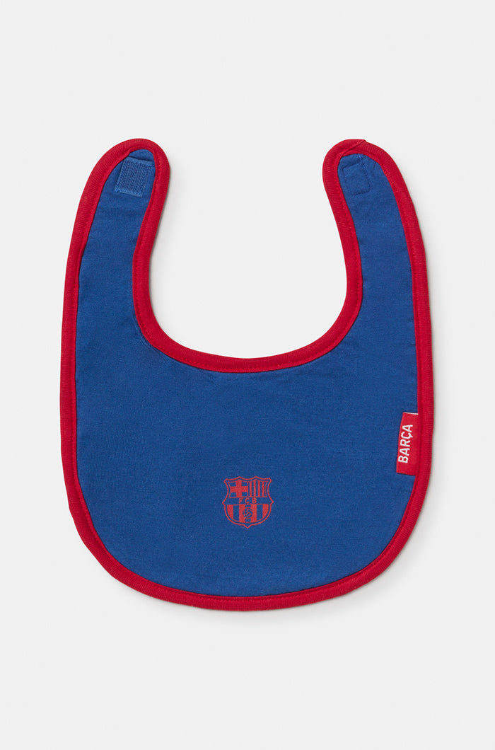 Set of two Barça white and blue cotton bibs – Baby