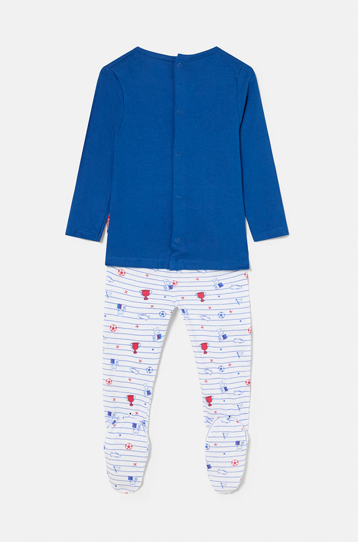 Barça T-shirt and warm leggings set in blue and white – Baby