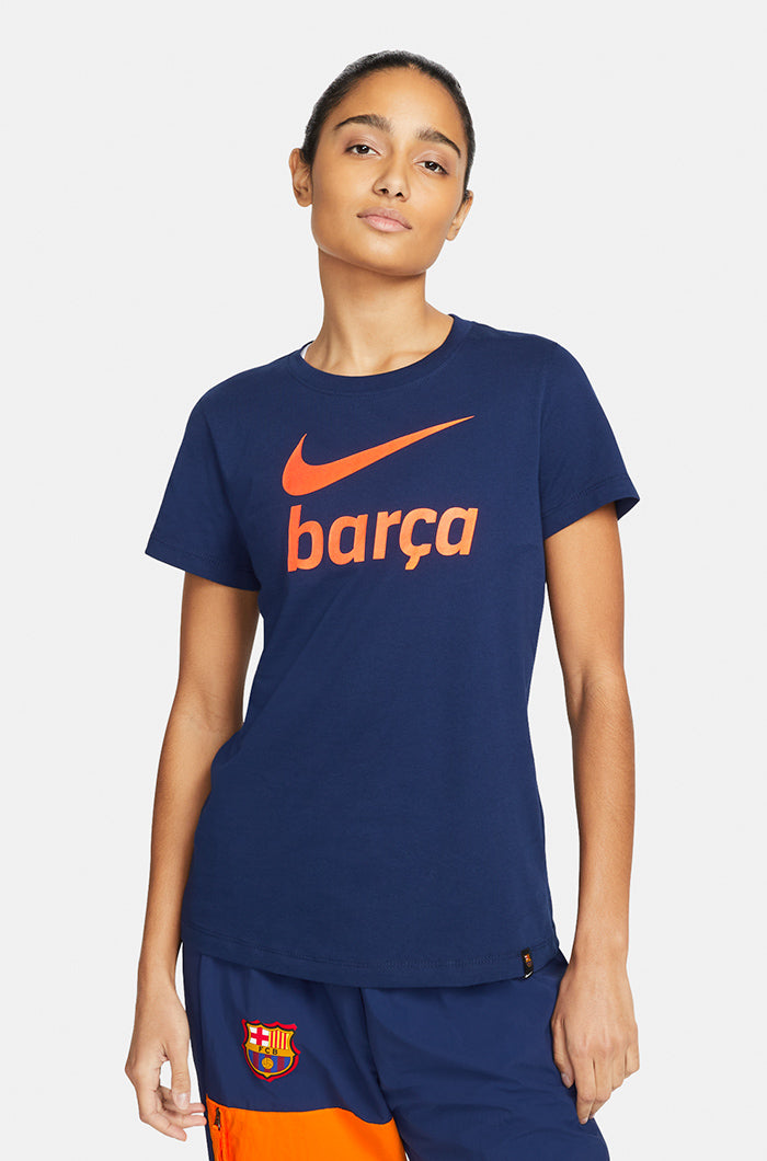 Camiseta azul marino Barça Nike - Mujer