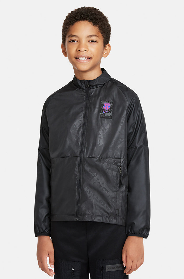 Waterproof Jacket Barça Nike in black - Junior