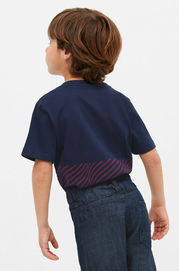 Shirt with blue-and-scarlet weave – Junior