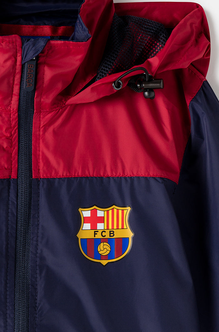 FC Barcelona Hooded waterproof jacket – Boys