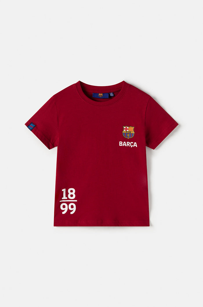 FC Barcelona 1899 maroon shirt with team crest – Boys – Barça