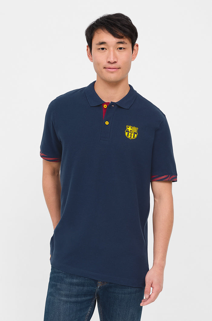 lejesoldat Terminologi pakke Polo shirt with blue-and-scarlet fringes – Barça Official Store Spotify  Camp Nou