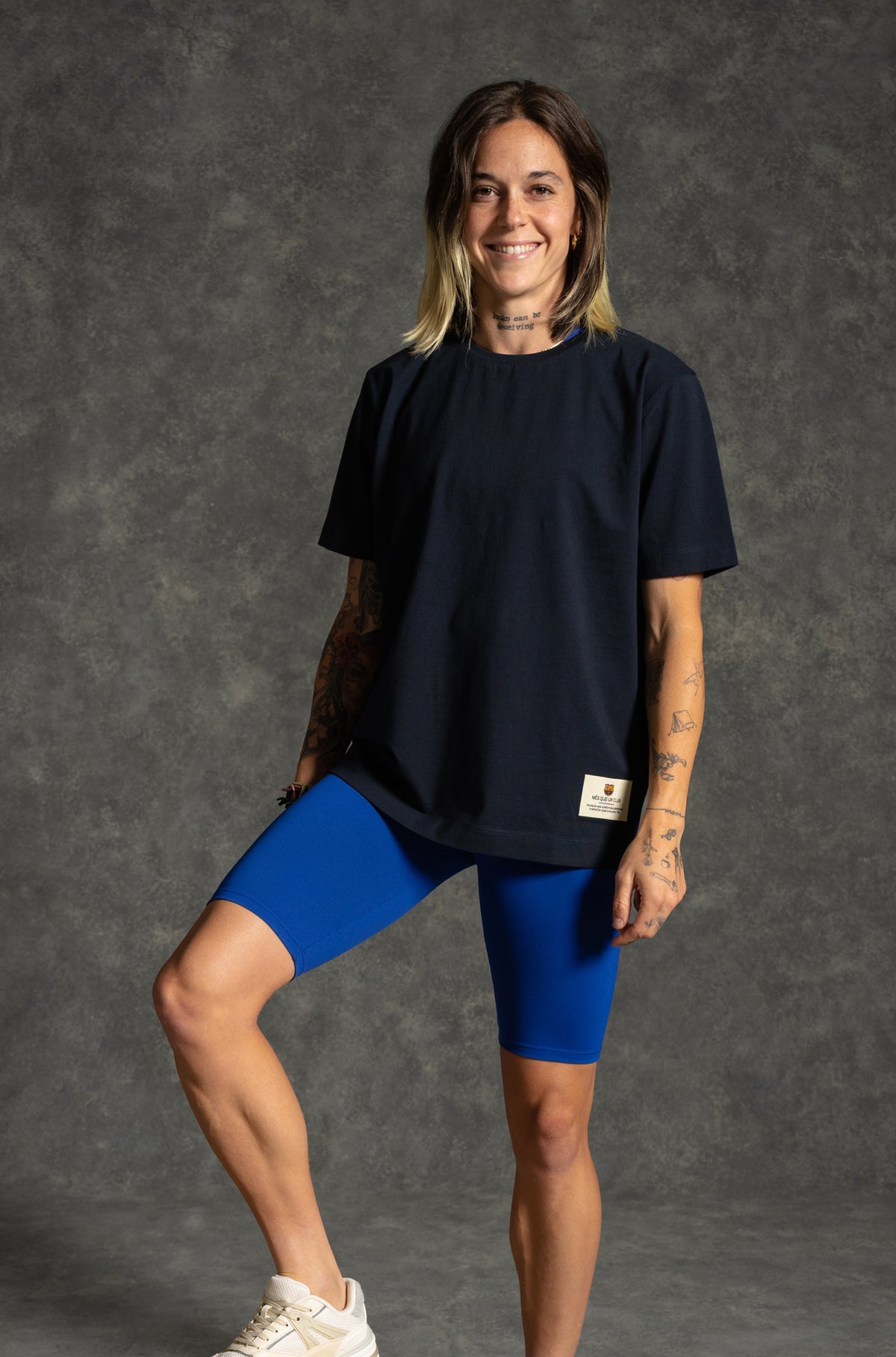 T-shirt bleu marine Barça - Femme