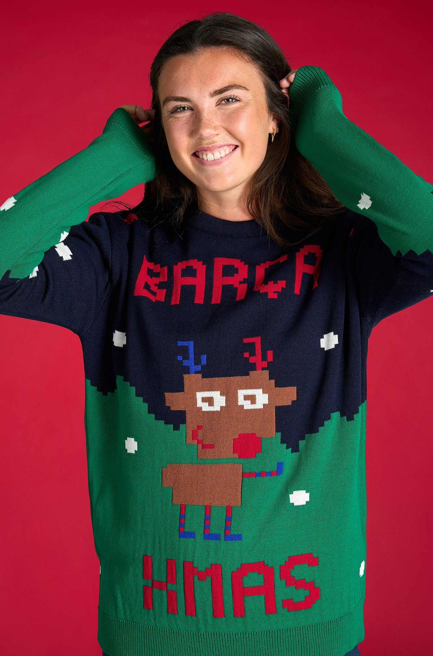 Christmas jumper reindeer FC Barcelona