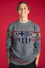 Sweat de Noël gris FC Barcelona