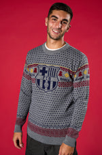 Sweat de Noël gris FC Barcelona