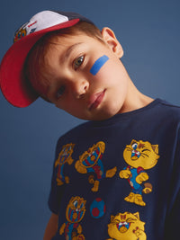 Camiseta azul marino Cat Barça - Niño/a