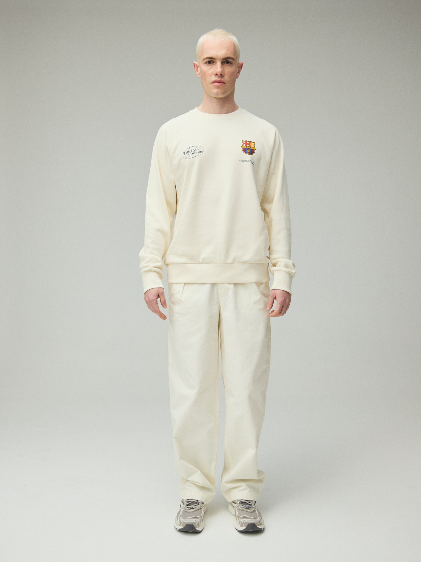 Sudadera ecru sin capucha Barça Core Anthem