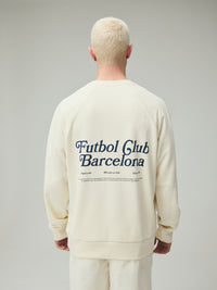 Sudadera ecru sin capucha Barça Core Anthem