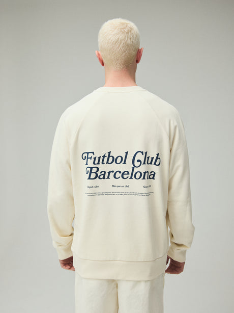 Sudadera ecru sin capucha Barça Core Anthem