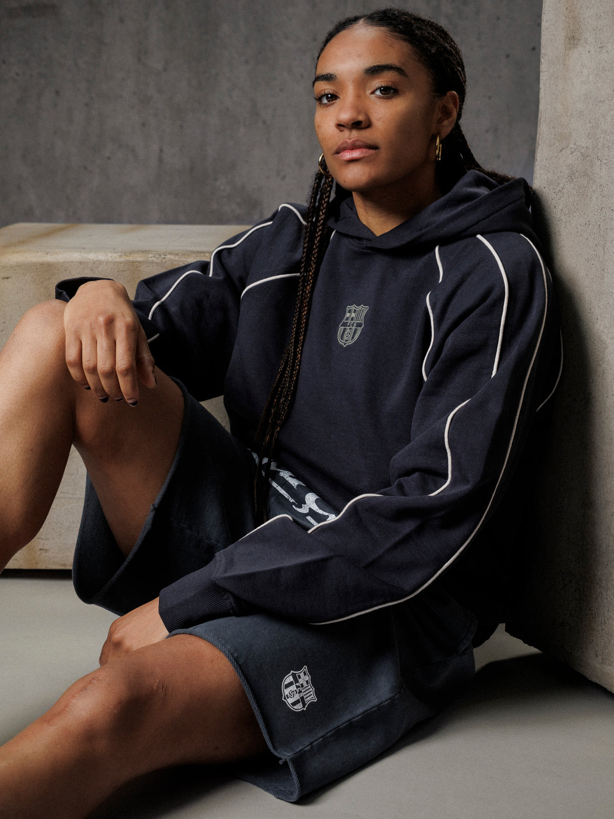 Hoodie Grey Aftermatch Barça