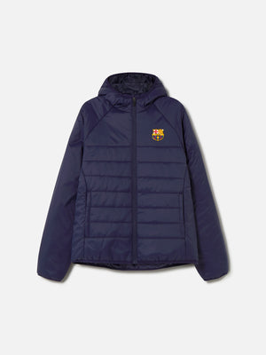 Jacket with hood navy Barça - Women
