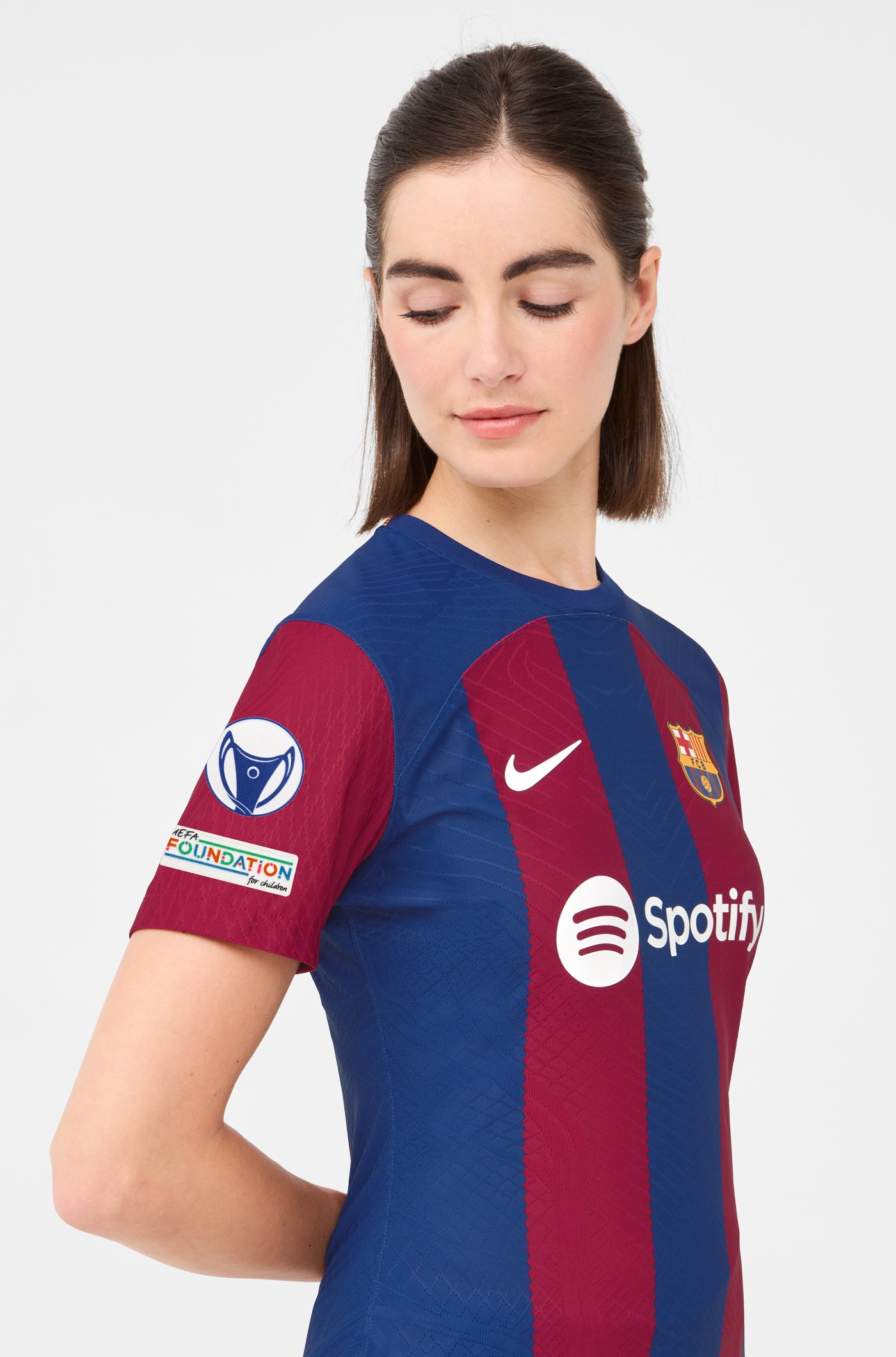 UWCL Camiseta primera equipación FC Barcelona 23/24 Edición Jugador - Mujer - MARÍA LEÓN