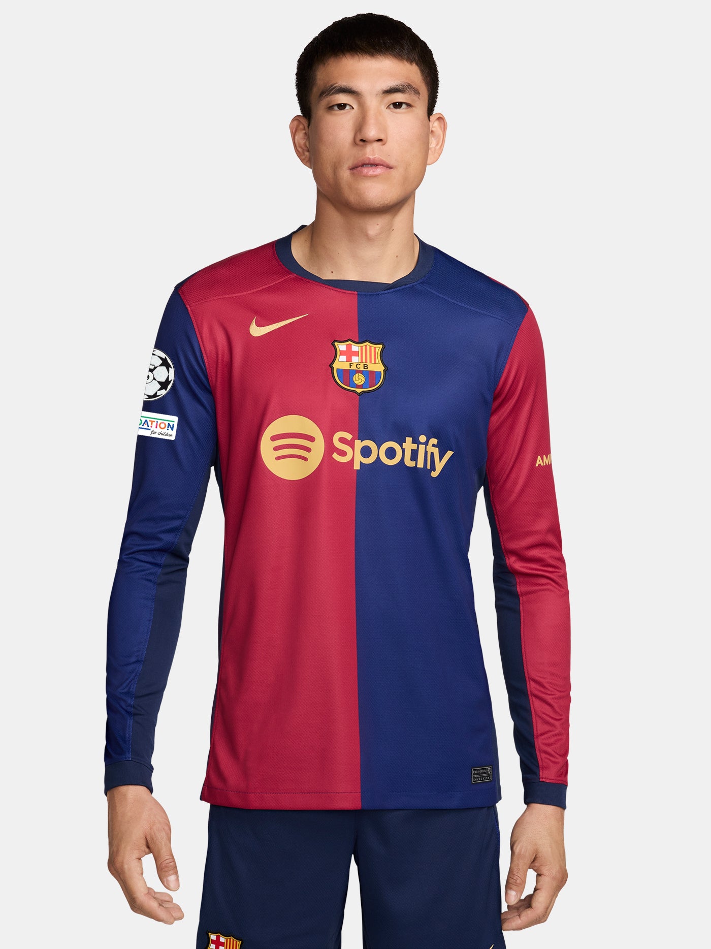 UCL Camiseta hombre primera equipación  24/25 FC Barcelona Manga Larga