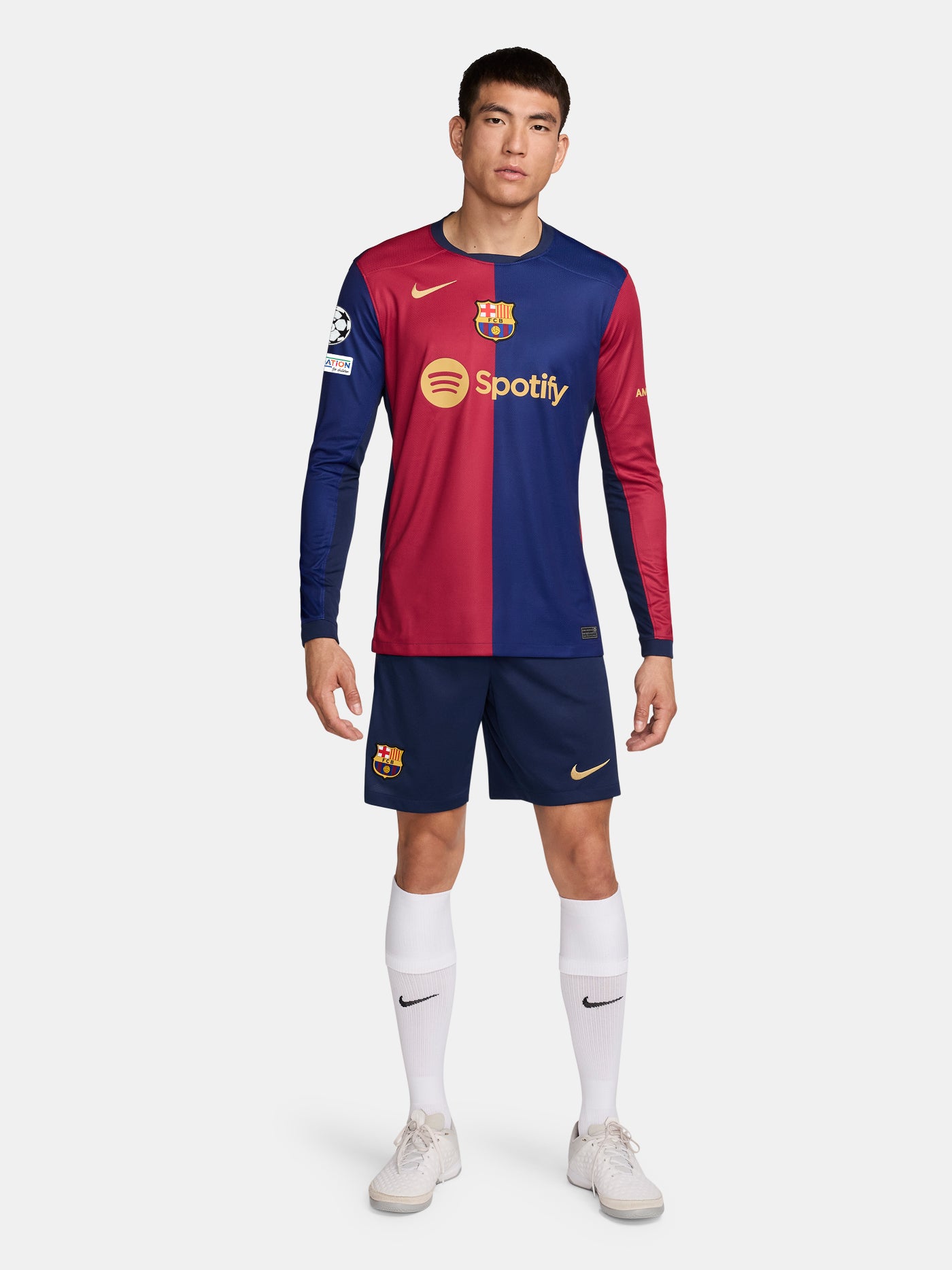 UCL Camiseta hombre primera equipación  24/25 FC Barcelona Manga Larga