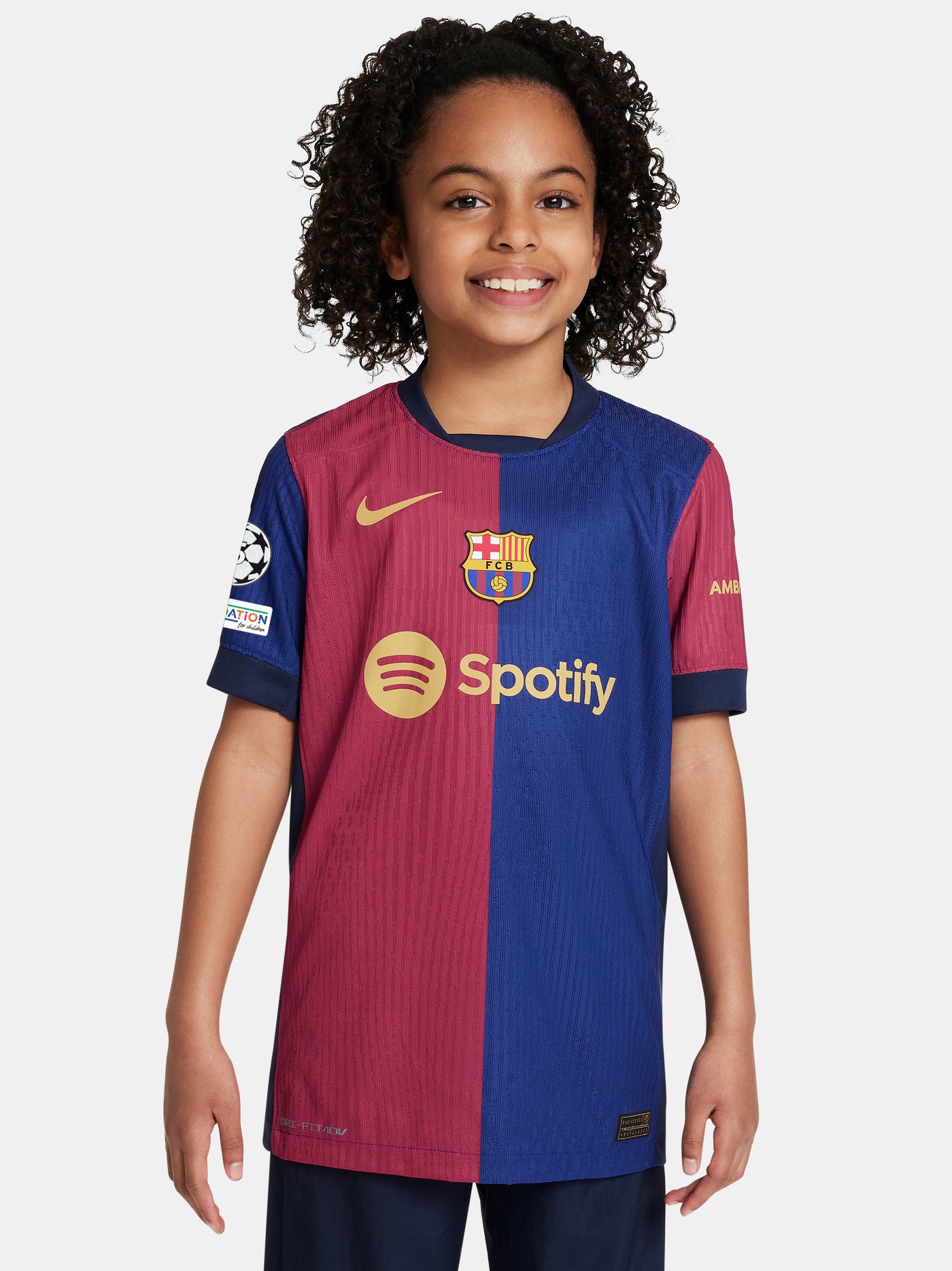 M. CASADÓ | UCL Camiseta junior primera equipación  24/25 FC Barcelona - Dri-Fit ADV