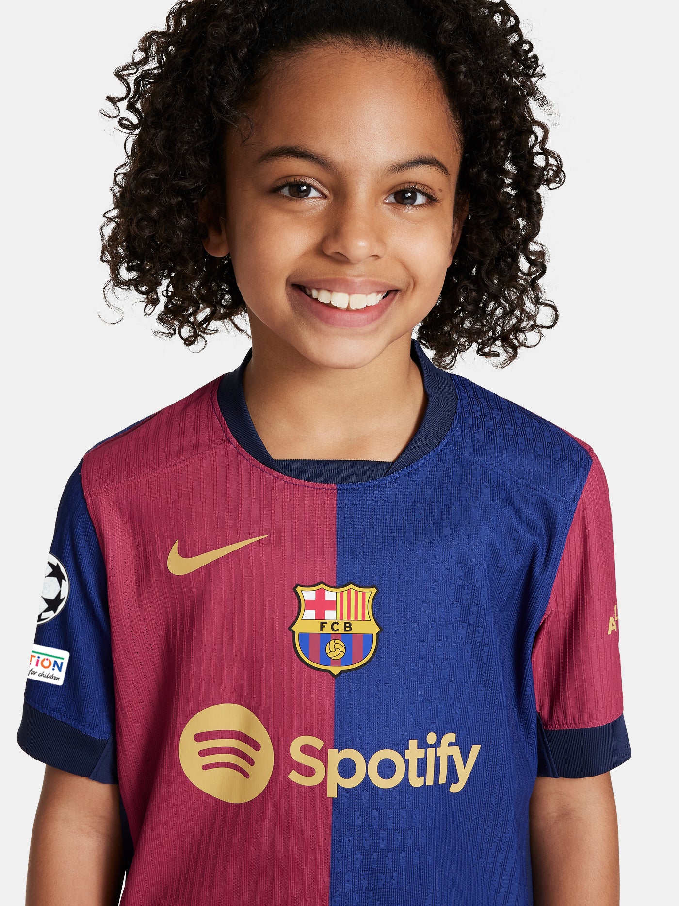 UCL Camiseta junior primera equipación  24/25 FC Barcelona - Dri-Fit ADV