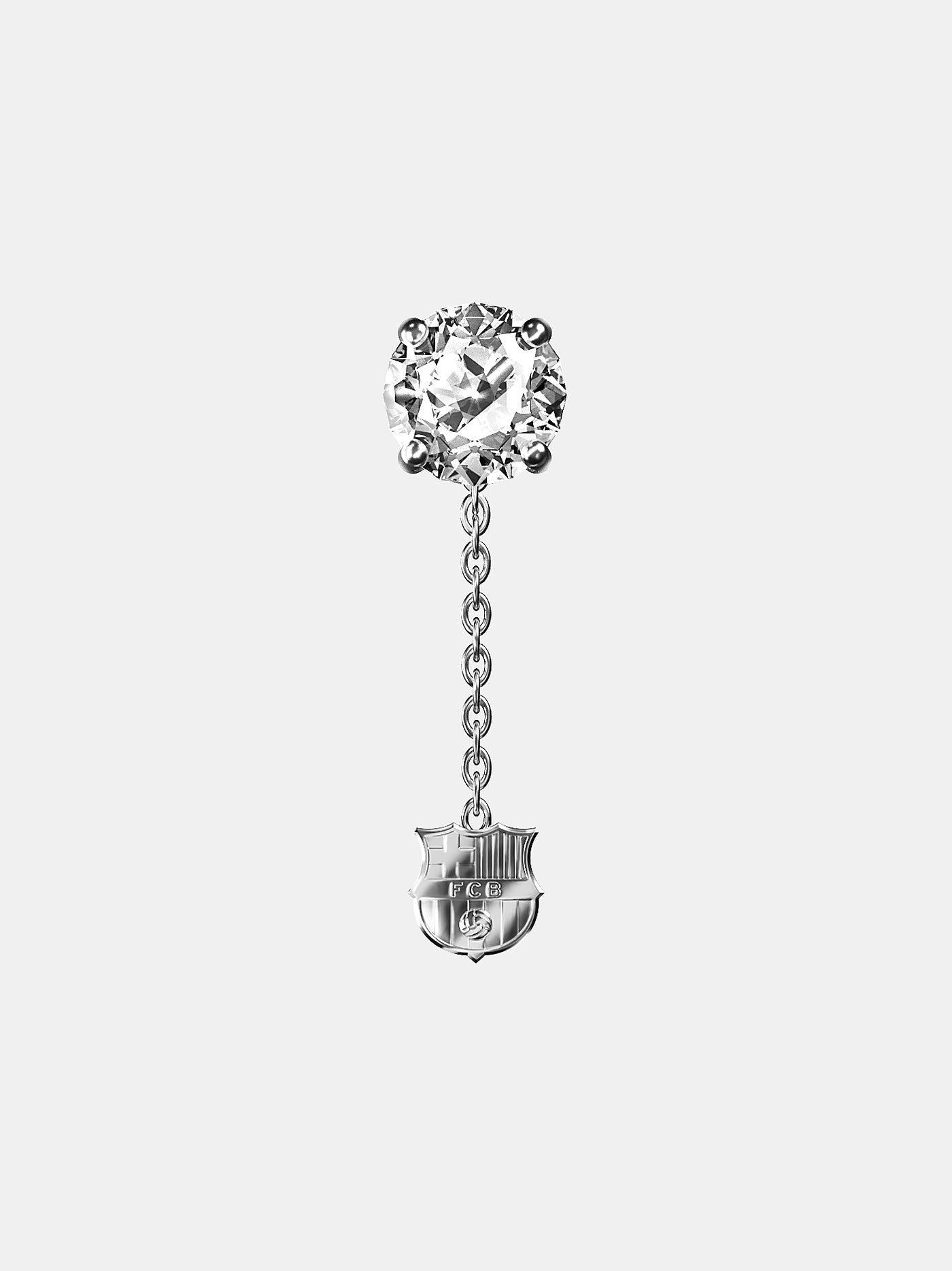 125th anniversary white gold diamond earring