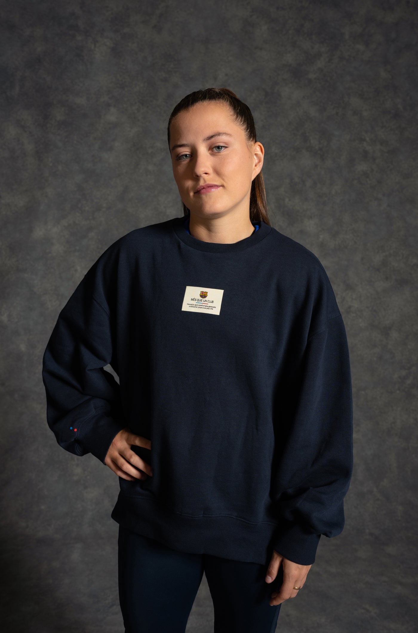 Sweatshirt navy Barça - Women