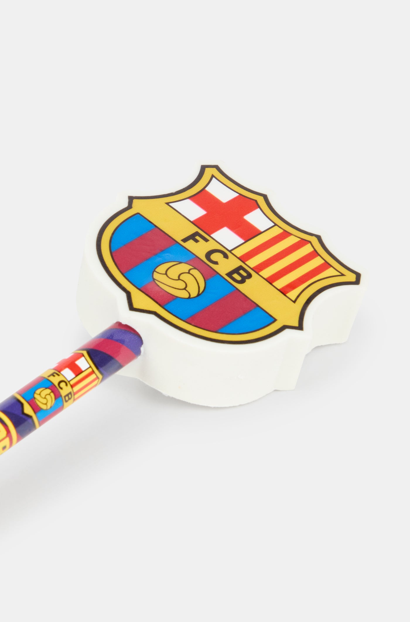 Lápiz del FC Barcelona con goma de borrar