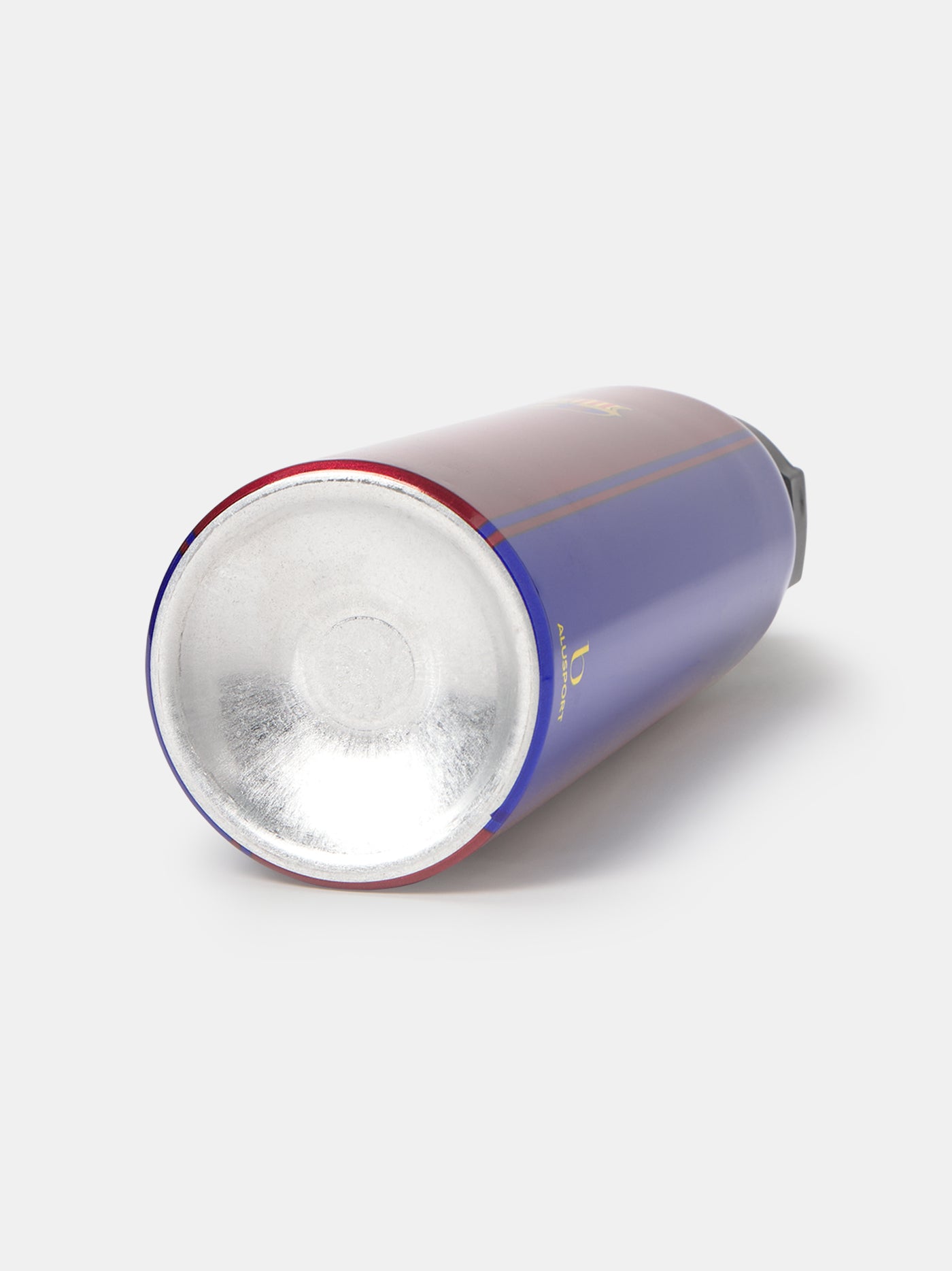 Red and blue aluminum water bottle with FC Barcelona crest on the front.