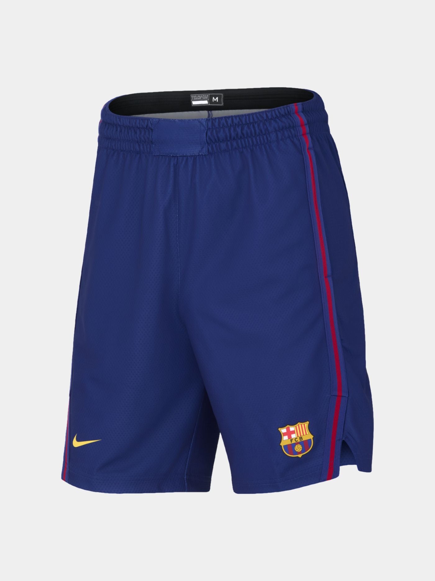 Man in FC Barcelona roller hockey kit with red and blue vertical stripes 