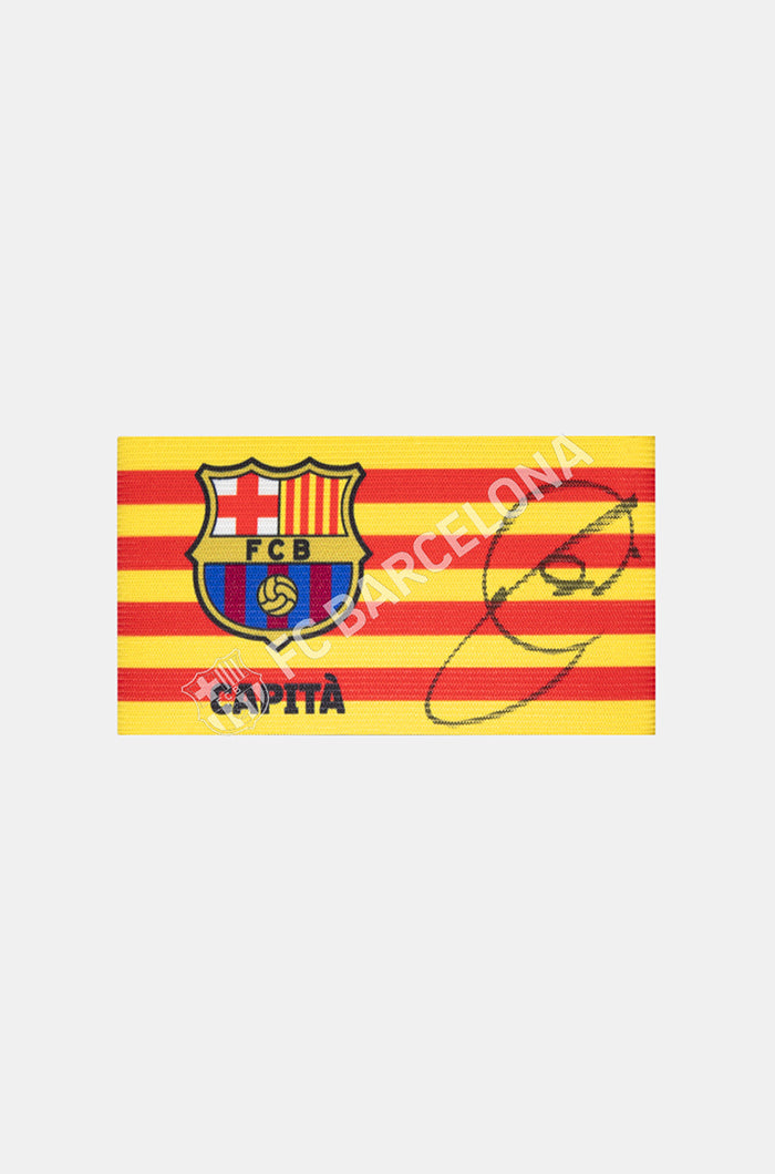 XAVI | Official FC Barcelona Captain’s Armband, signed by  Xavi Hernandez.