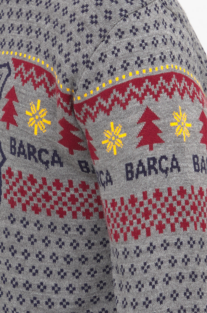Sweat de Noël gris FC Barcelona