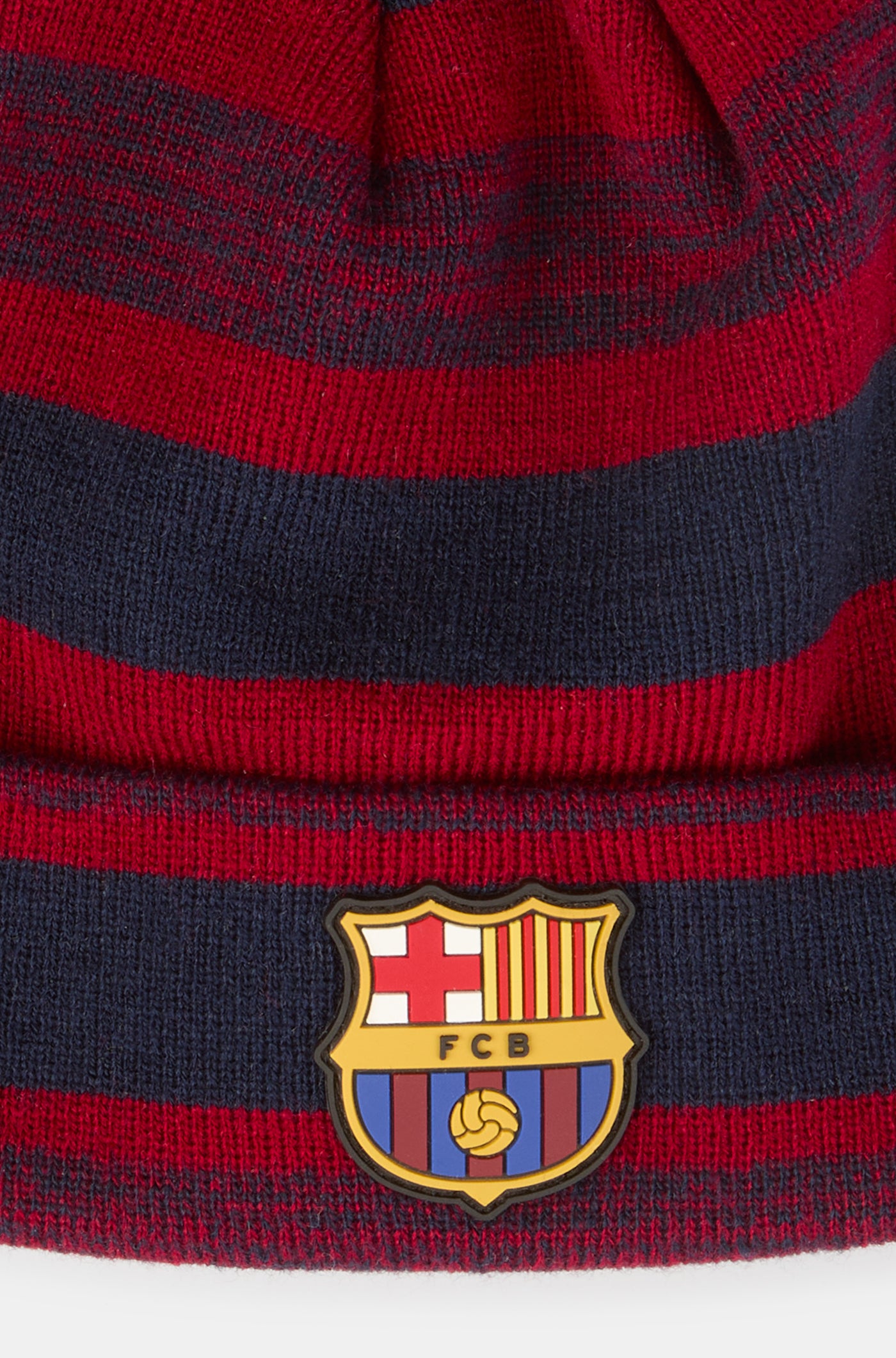 Strickmütze des FC Barcelona mit Wappen