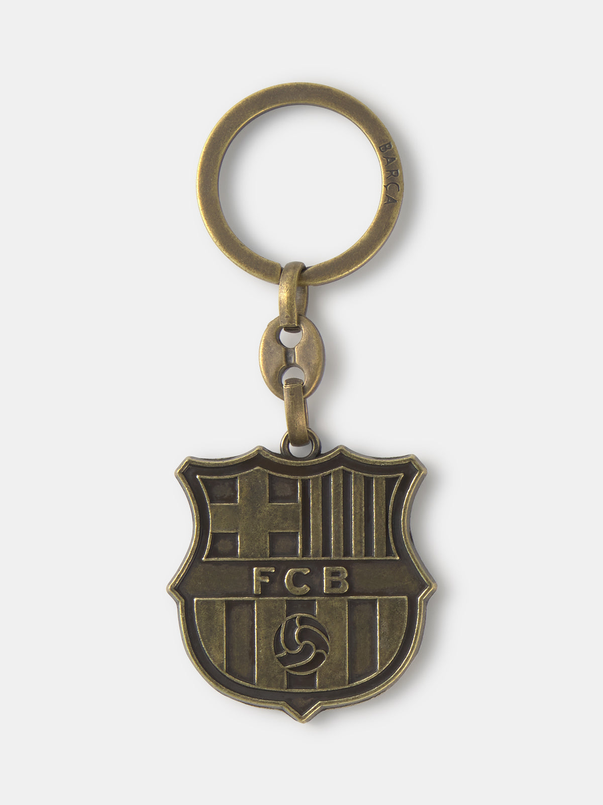 Llavero escudo relieve dorado Barça