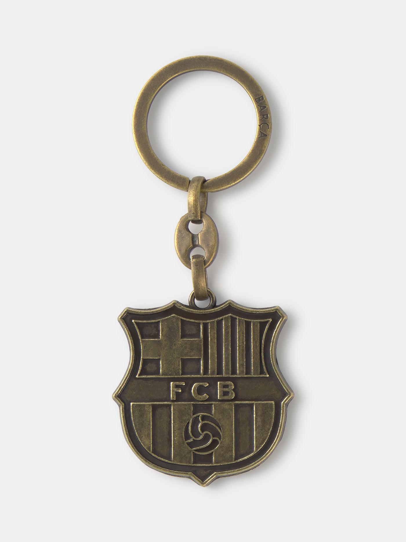 Llavero escudo relieve dorado Barça