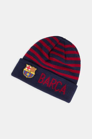 Gorra de punto del FC Barcelona con escudo