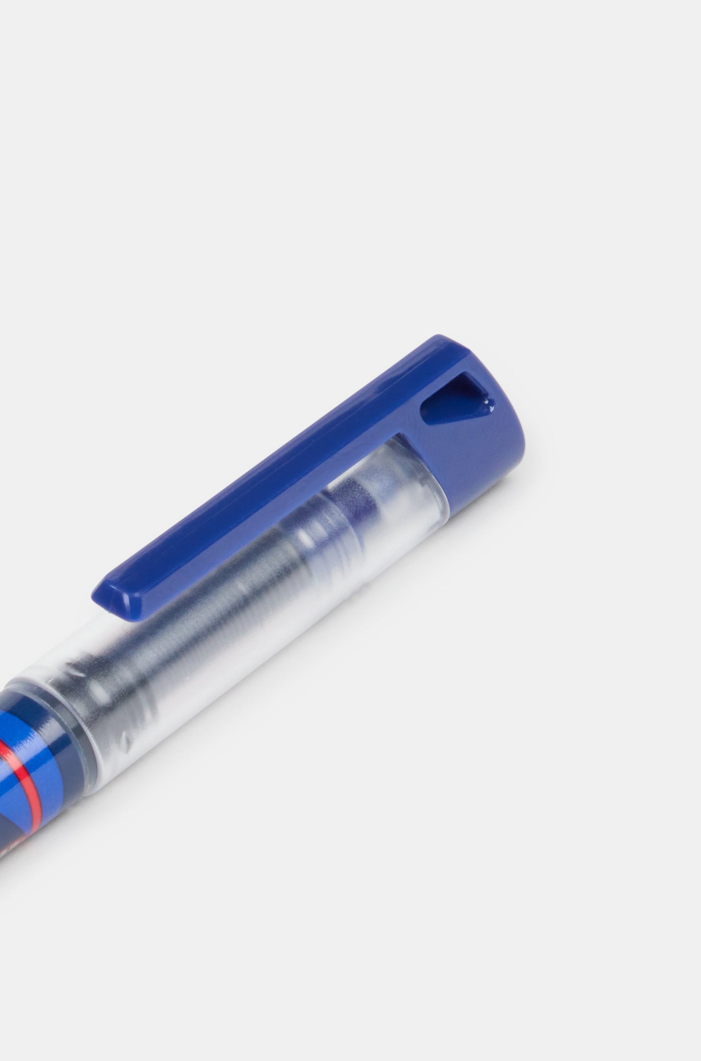  Blue and red FC Barcelona fountain pen with vertical stripes and the club's crest near the base, capped with a transparent and blue top.