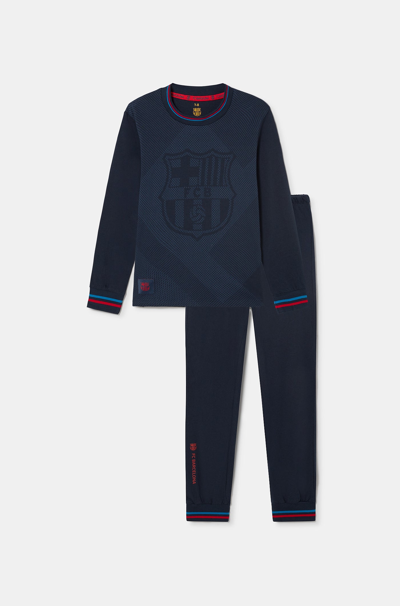 Pyjama FC Barcelone écusson marine - Junior