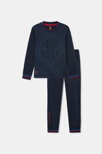 Pyjama FC Barcelone écusson marine - Junior