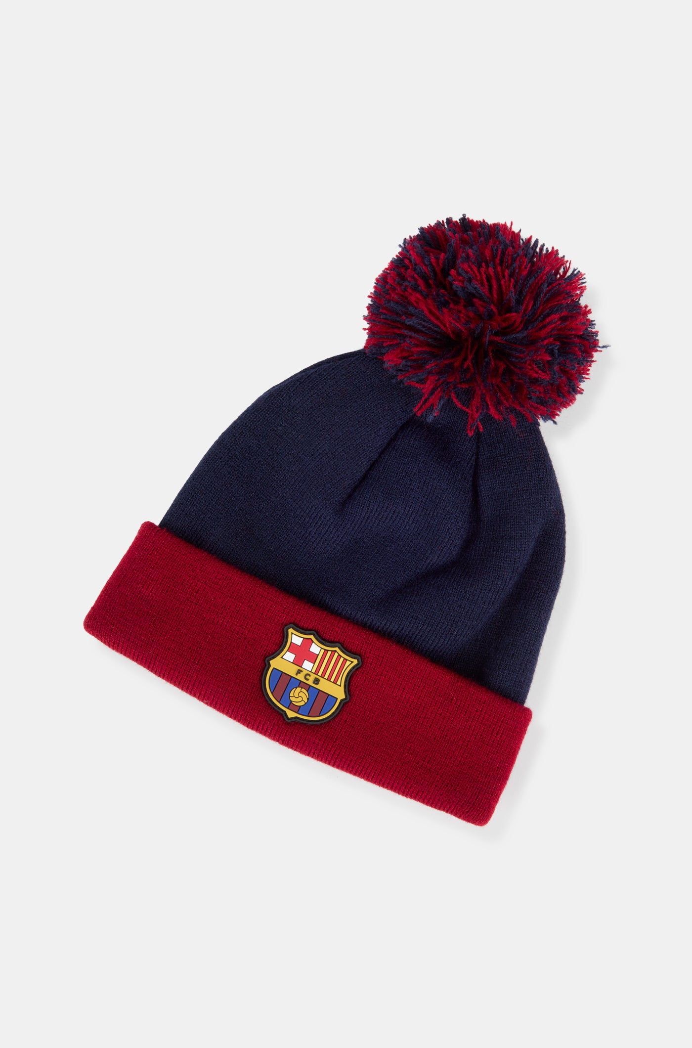 FC Barcelona knitted cap with crest and pompom - Junior