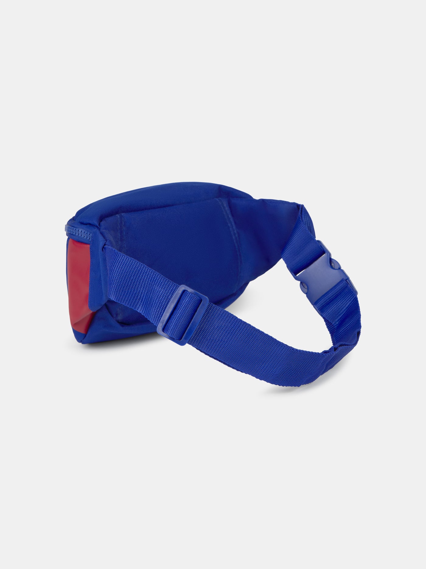 Blue and maroon striped waist bag with the FC Barcelona crest and 'FC BARCELONA' text on the front.