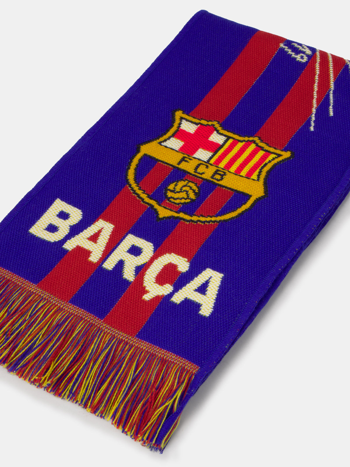 FC Barcelona scarf in blue and red with club crest, 'Lamine Yamal' text, and player portrait