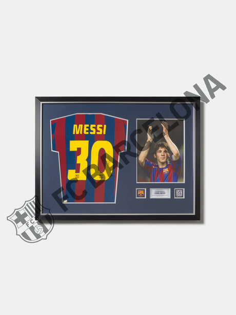 Messi Back Signed Framed FC Barcelona 05-06 Home